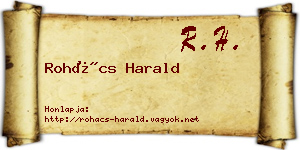 Rohács Harald névjegykártya
